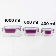 Airtight Square Food Storage Container Set (3 Pc)